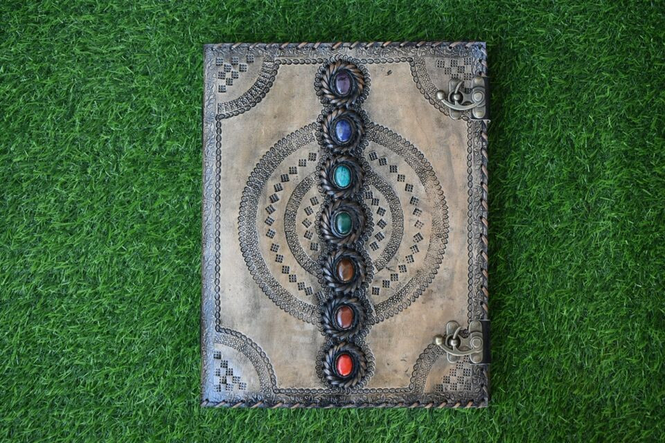 leather journal handmade blank journal seven stone journal antique diary