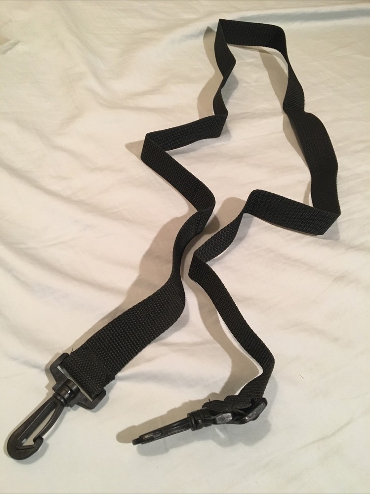 Adjustable 28 - 50” Bag Strap, Black Nylon with Plastic Pivot Clip Attachments
