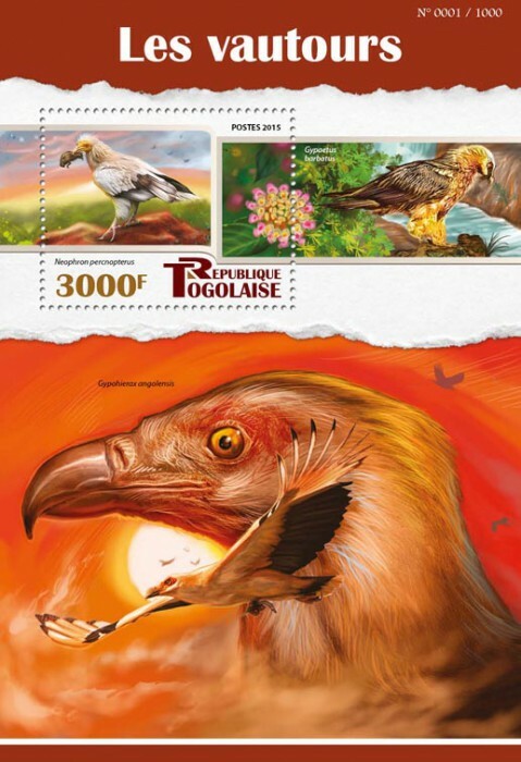 2015 TOGO MNH. VULTURES   Y&T Code: 1065  |  Michel Code: 7027 / Bl.1221