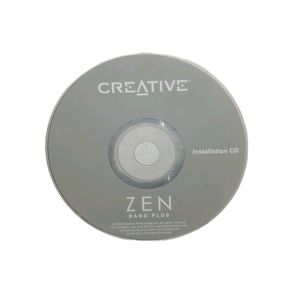 Creative Zen Nano Plus Installation CD