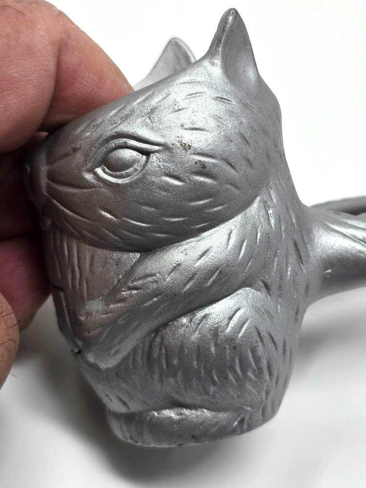 Vintage Cast Aluminum Metal Squirrel Nutcracker Unique Design 7"