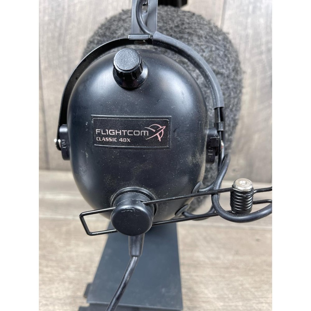 Flightcom 4DX Classic Over-Ear Aviation Headset Black Wired Adjustable Headband