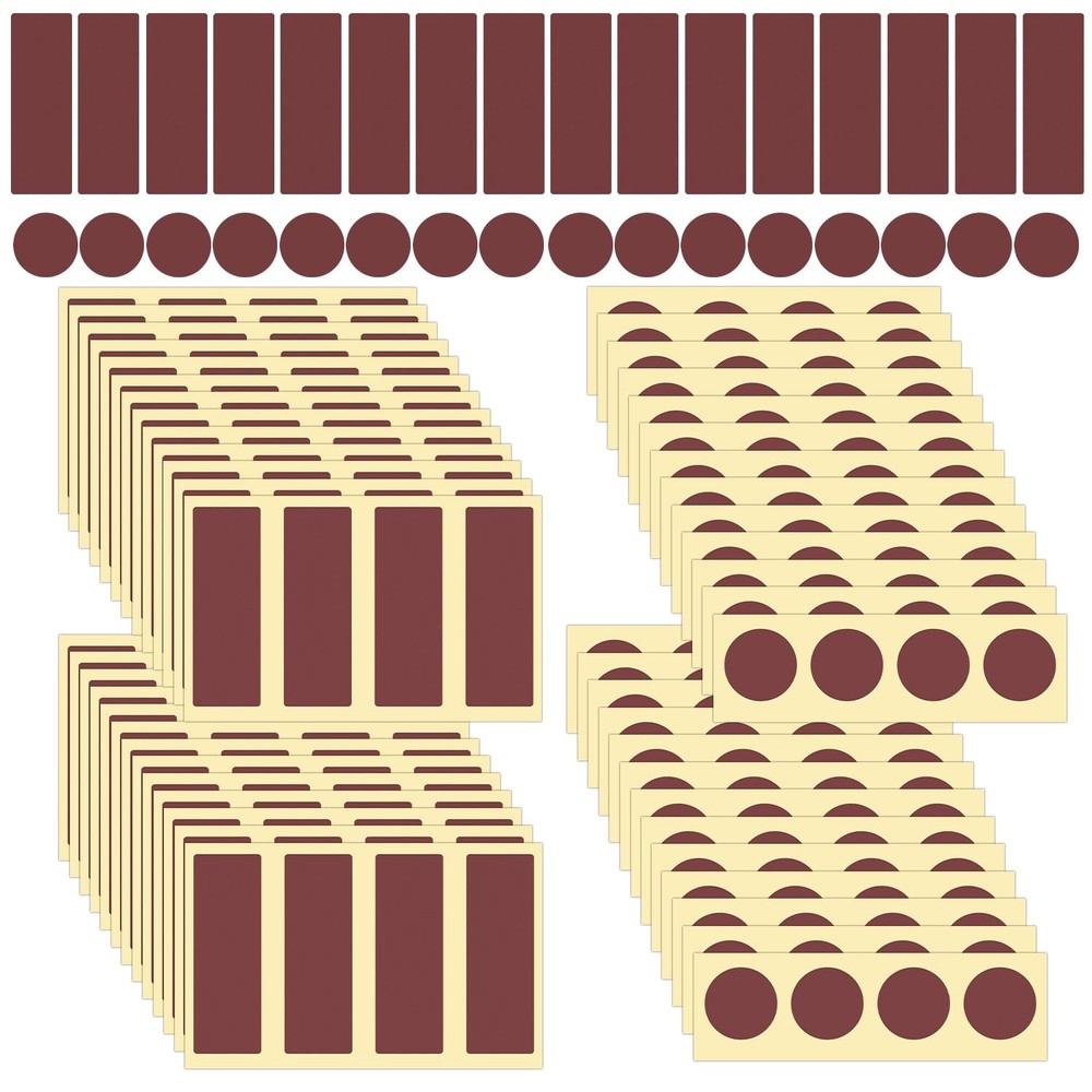120PCS Match Striker Paper Stickers Round Rectangle