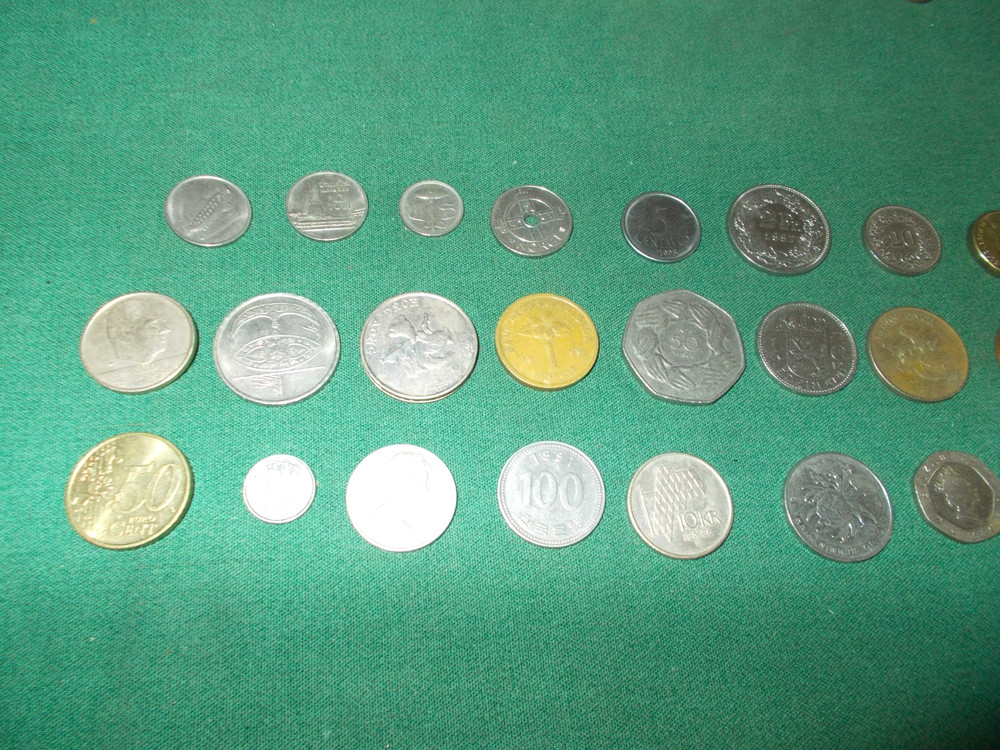 50 FOREIGN WORLD COINS 30 DIFFERENT COINS 20 REPEATS