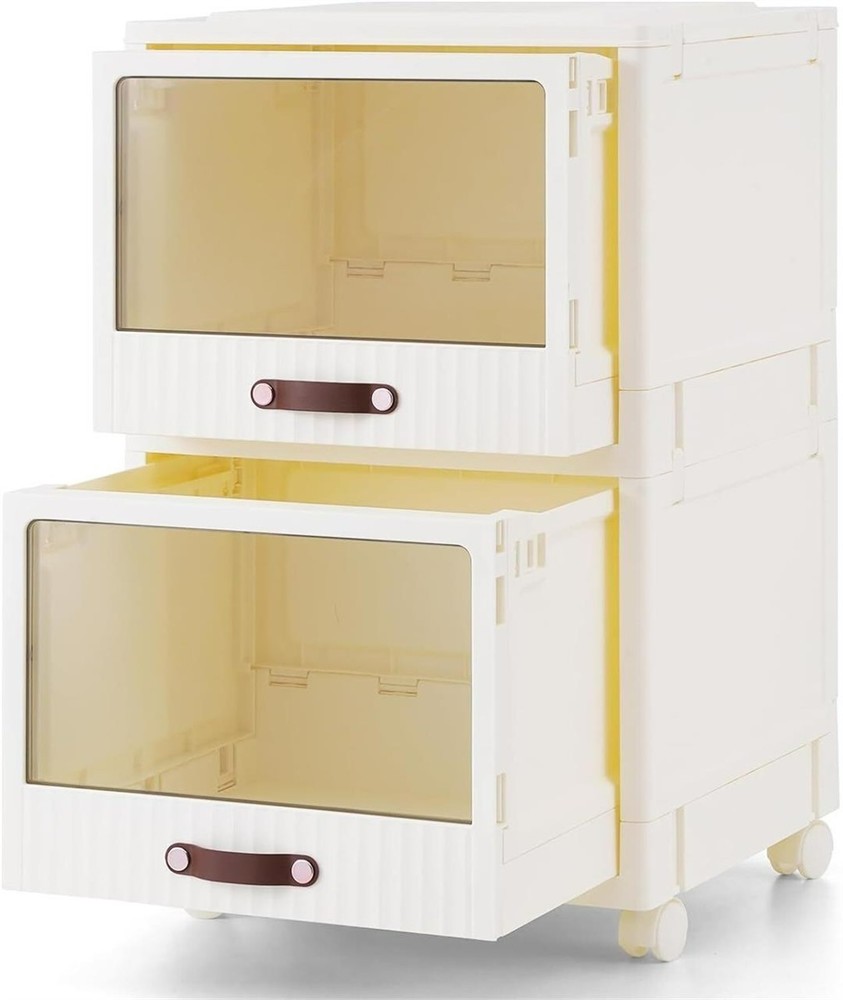 2 Drawer Mobile Plastic Filing Cabinet
