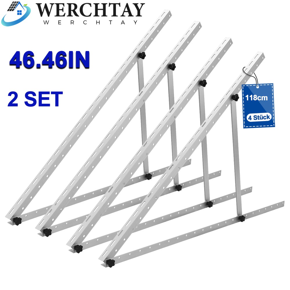 Solar Panel RV Tilt Mount Brackets 46in Roof Flat Surface Adjustable Frame 2 set