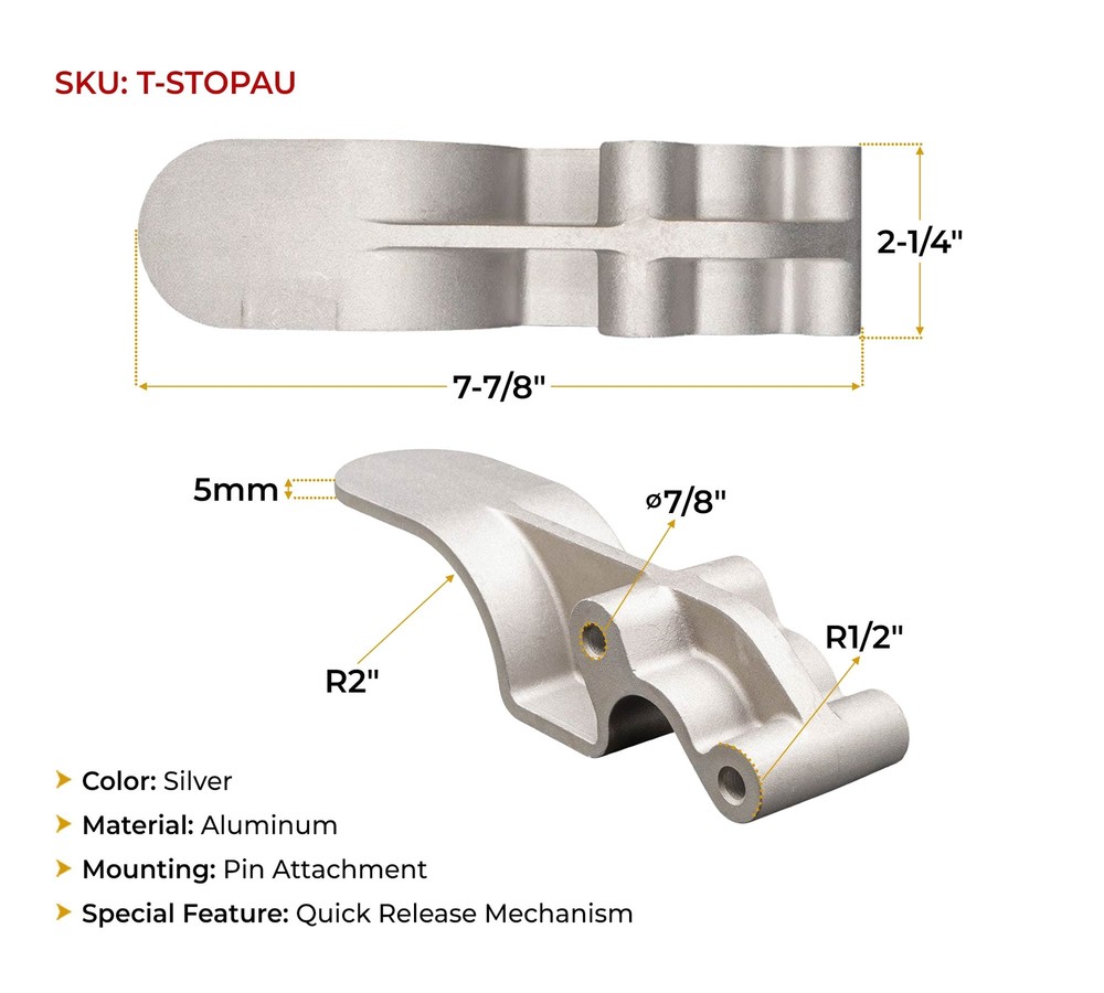 6PK Quick Release 3"Upright Tarp Stop, Replace Rusted Stops on Roll Tarp Systems