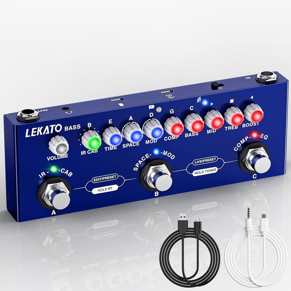 Bass Multi Effects Pedal with 9 Amp Modes & 8 IR CAB