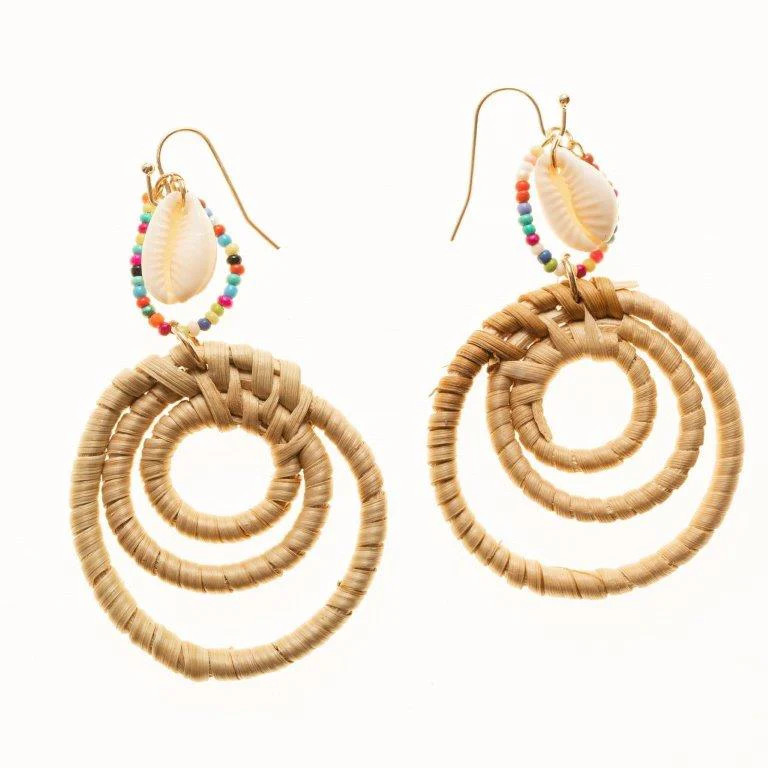 Wood Shell Drop Earrings