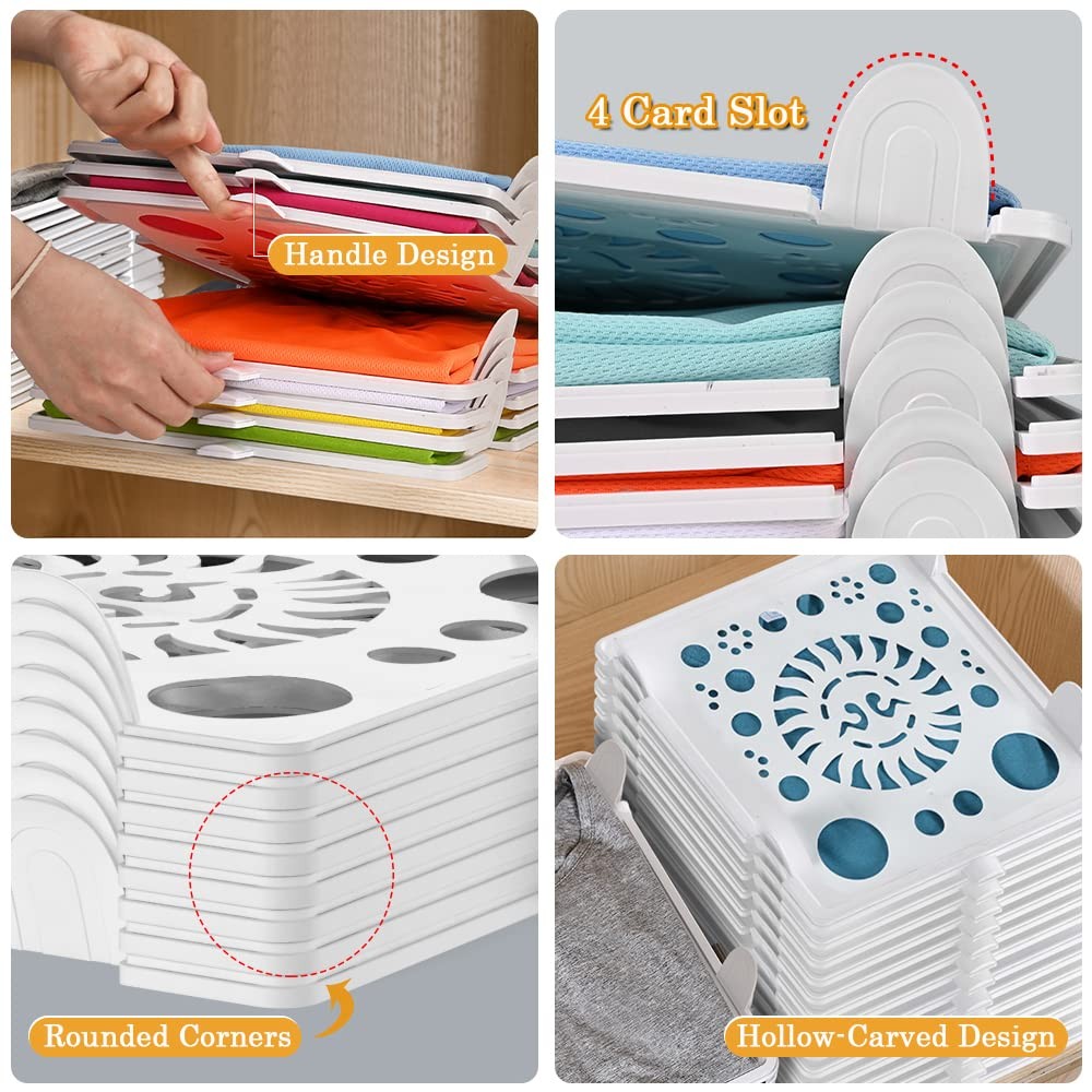 TShirt Organizer for Clothes Storage Stackable Closet Organizer with Easy Acc...