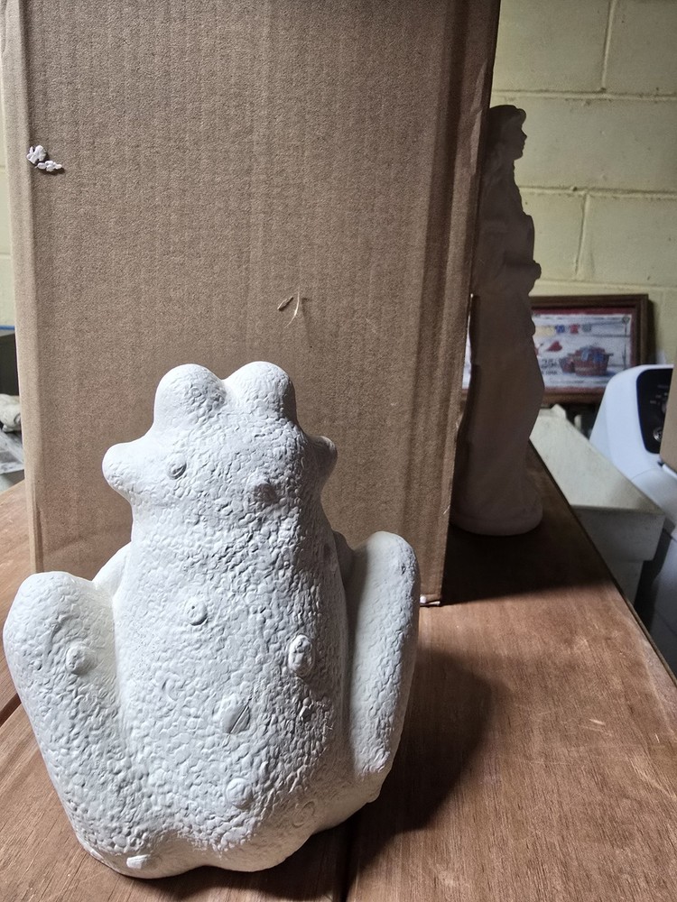 Two frogs 6" tall Ceramic Bisque Ready To Paint