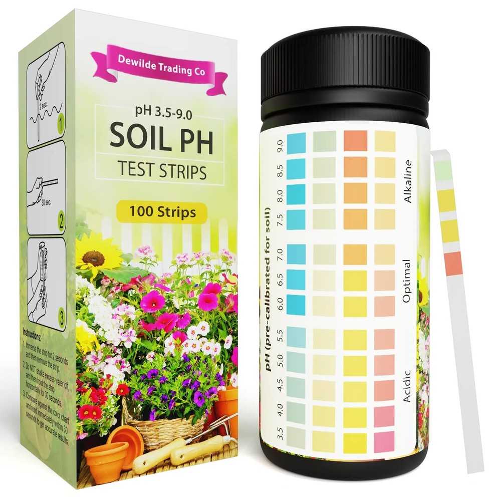 Soil pH Paper Test Kit – 100 Tester Strips (3.5-9 Range) – Use for Testing...