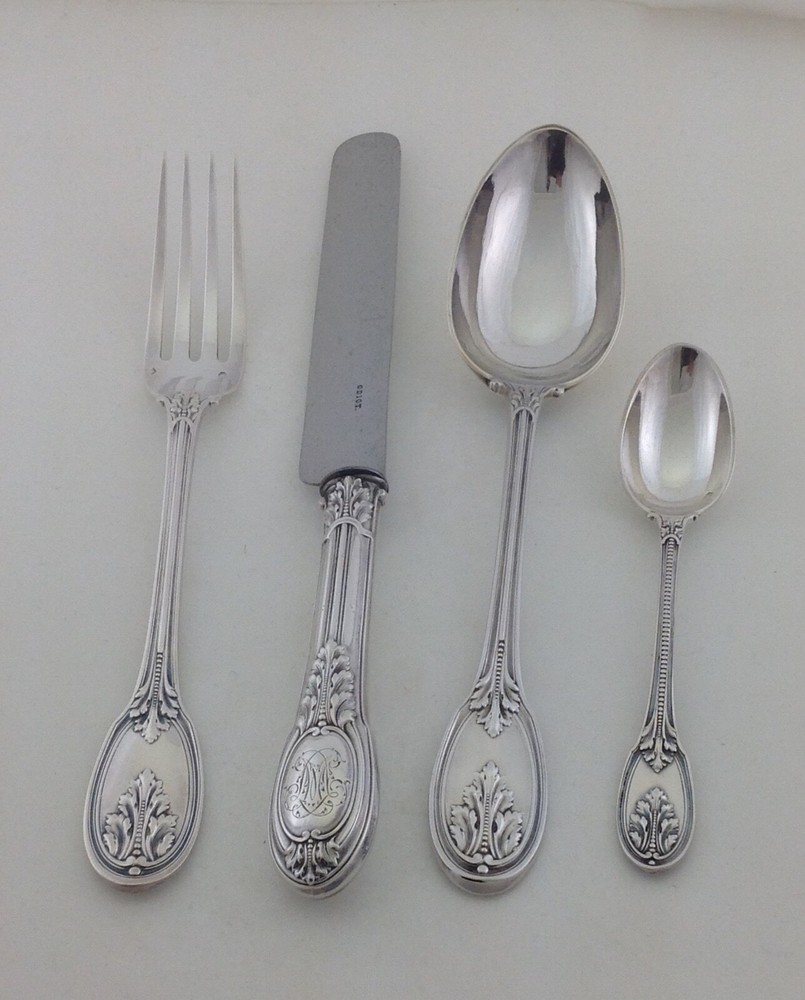 Flatware Odiot-Paris Wonderful Sterling Silver  4-pc Place-Setting, 07- Grimaldi