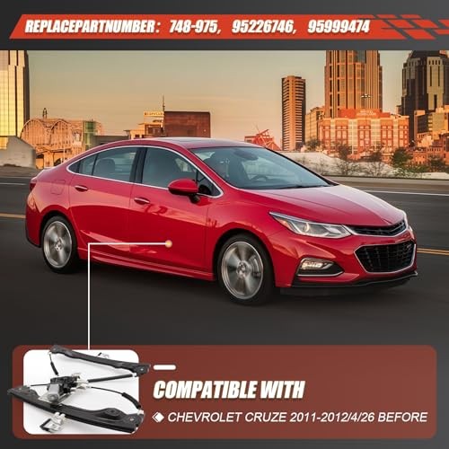 Front Passenger Side Power Window Regulator Compatible with Cruze 2011 748-975