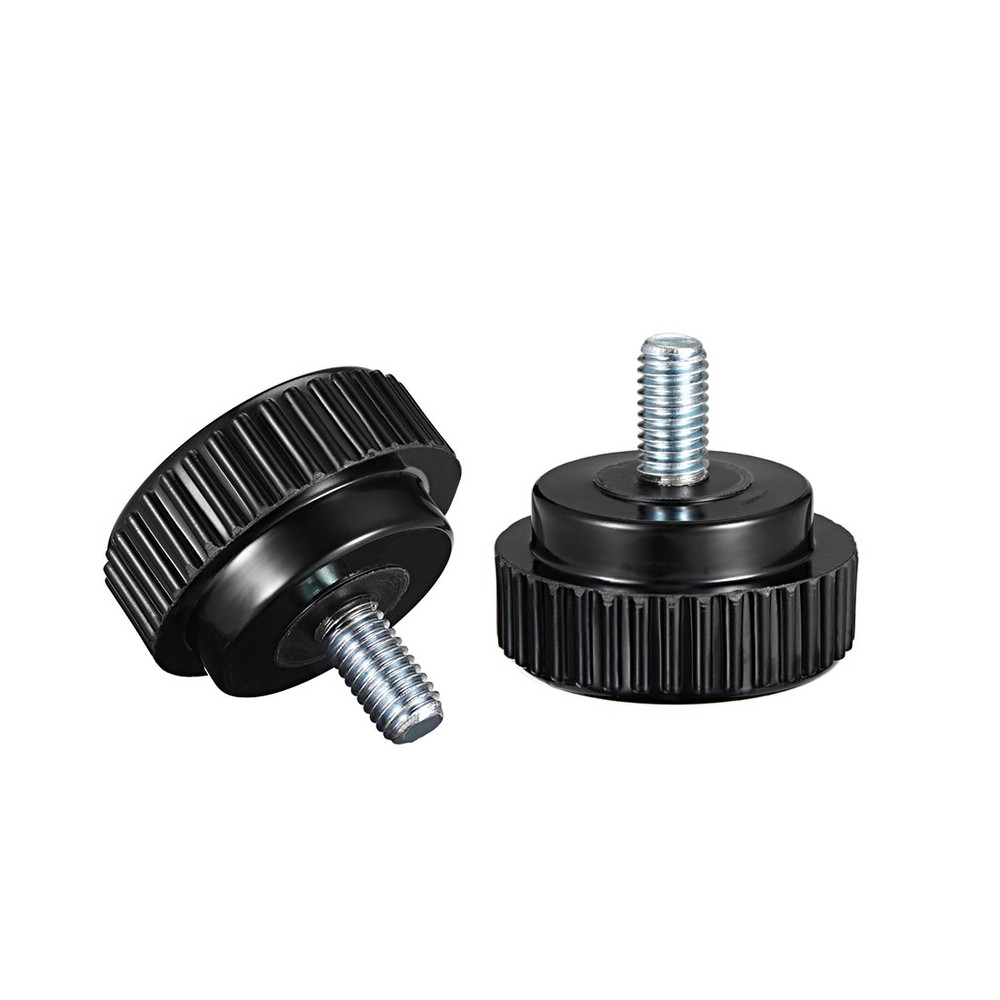 M8 x 15mm male thread knurled locking knobs 2 pcs