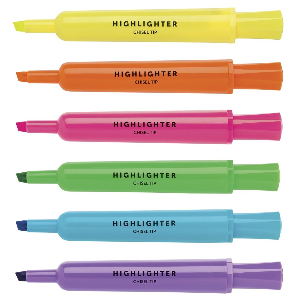 Office Depot Chisel-Tip Highlighter, Assorted 1 Count (Pack of 12),
