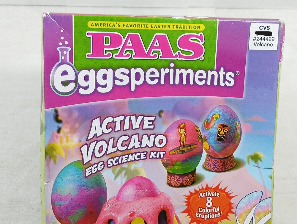 Paas Eggsperiments Active Volcano Egg Dyeing Decorating Kit New