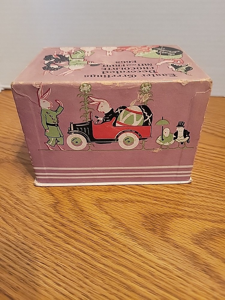 Cosmopolitan Candy Co Chicago Rabbits Chocolate Nut Fruit Eggs 1930s Easter Box