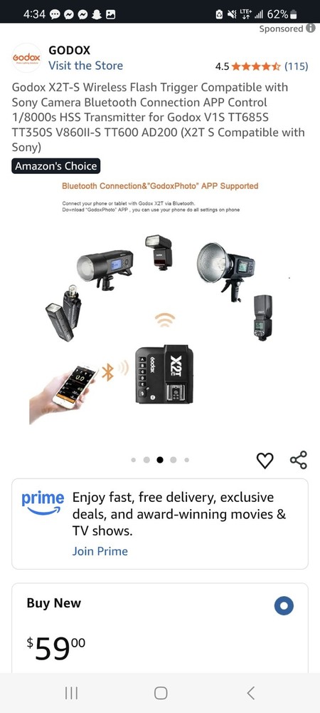 Godox X2T-S TTL Wireless Flash Trigger for Sony 2.4G Bluetooth Transmitter