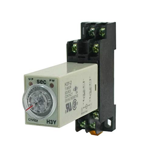 AC 110V Delay Timer Time Relay DPDT 0-60S Second & Base Socket H3Y-2 () AC 110 V