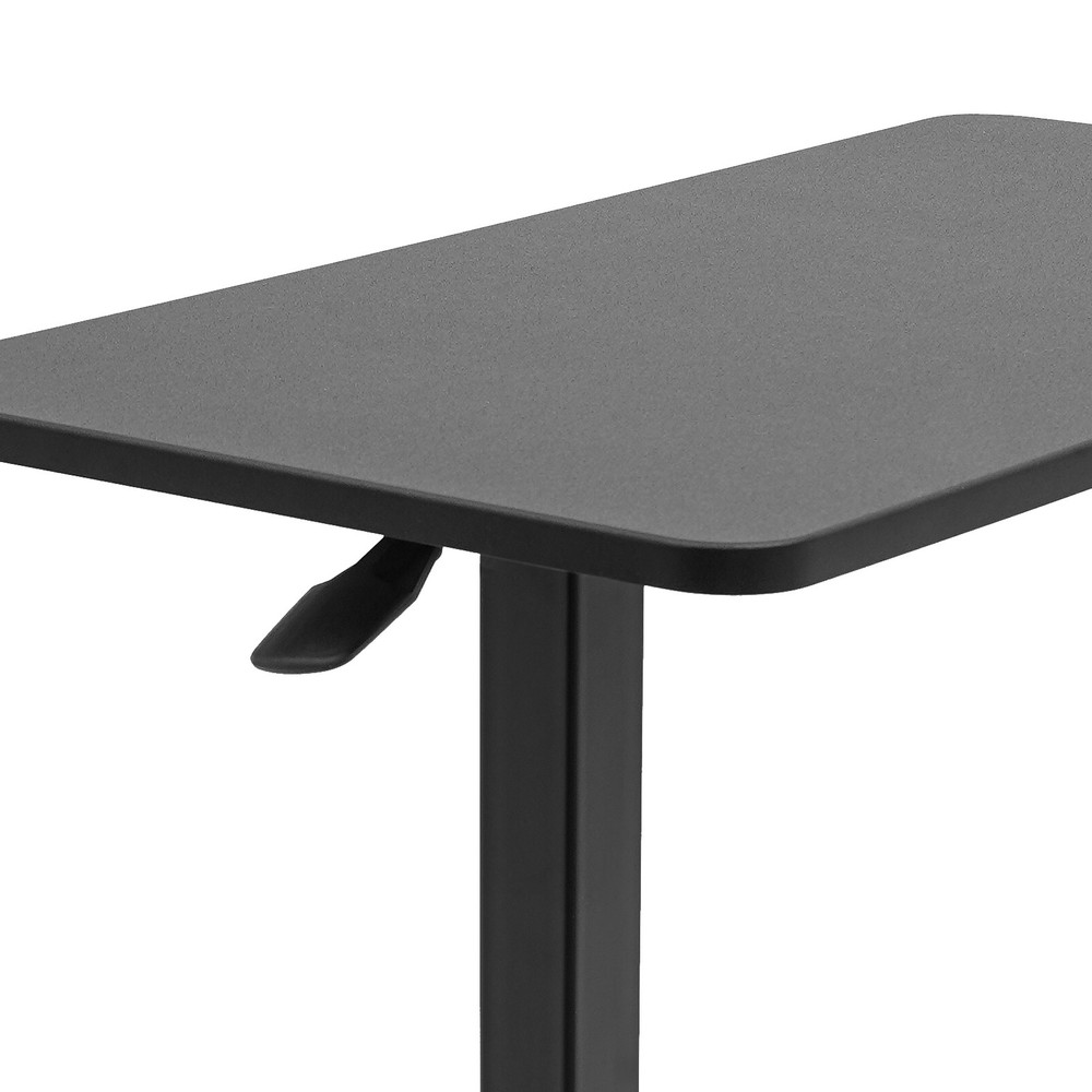Adjustable Overbed Bedside Table with Pneumatic Height Adjustment Wheels