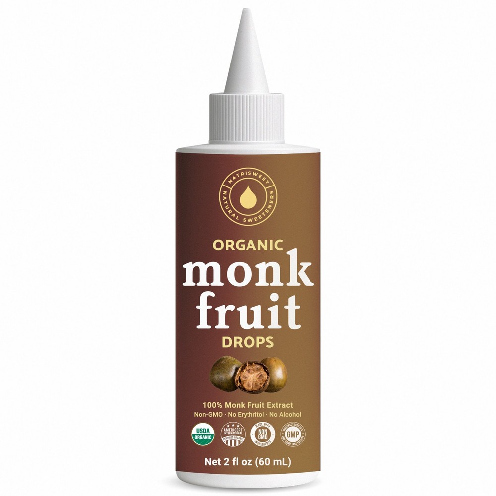 Organic Monk Fruit Liquid, Monk Fruit for Coffee, Tea, Drinks & Baking, 2 fl oz