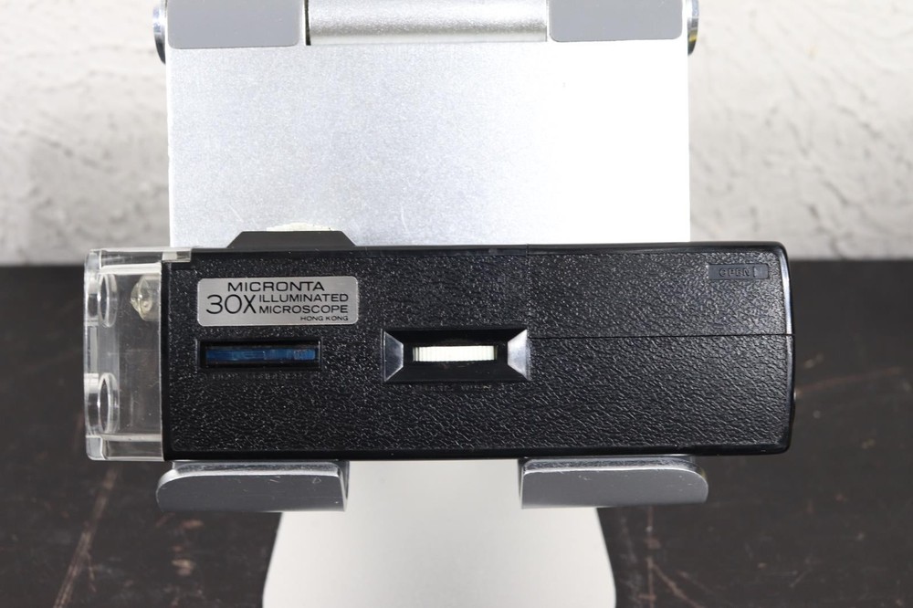 Vintage Micronta 30x Illuminated Pocket Microscope Case 63-851 Tested