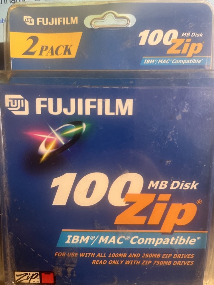 100 MB ZIP DISK 100 FUJIFILM IBM/MAC COMPATIBLE 2 PACK