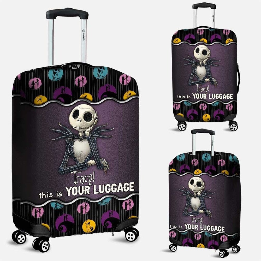 Personalized Jack Skellington Luggage Protector Suitcase Cover Dustproof 18"-30"