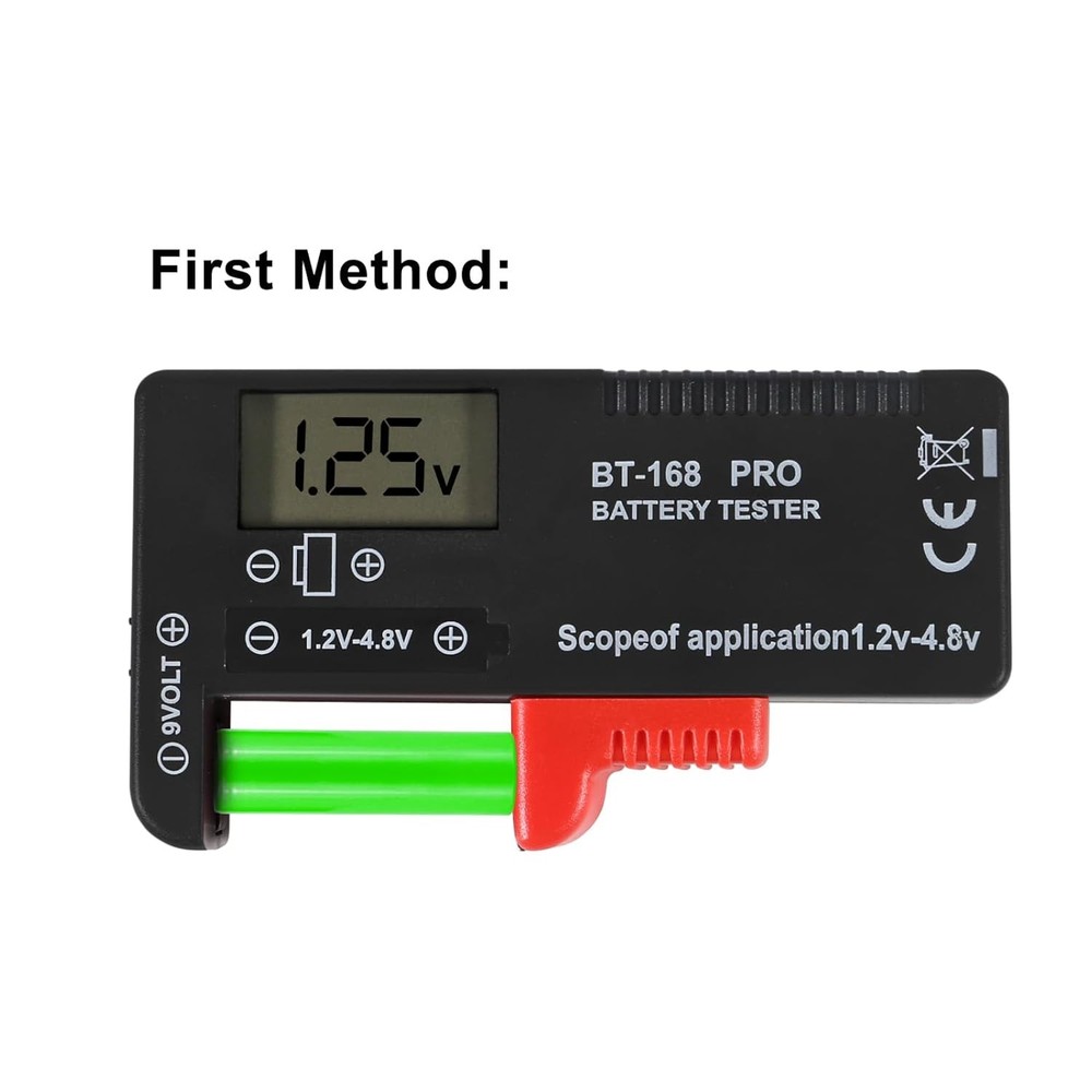UMLIFE 2 Pack Battery Tester, Digital LCD Universal Checker for black