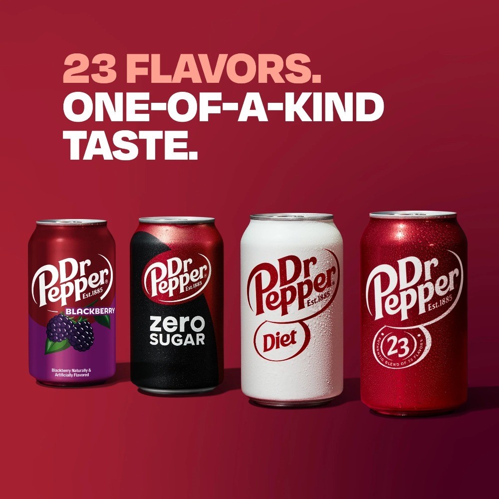 Dr Pepper Soda , 12 fl oz, 12 Pack Cans