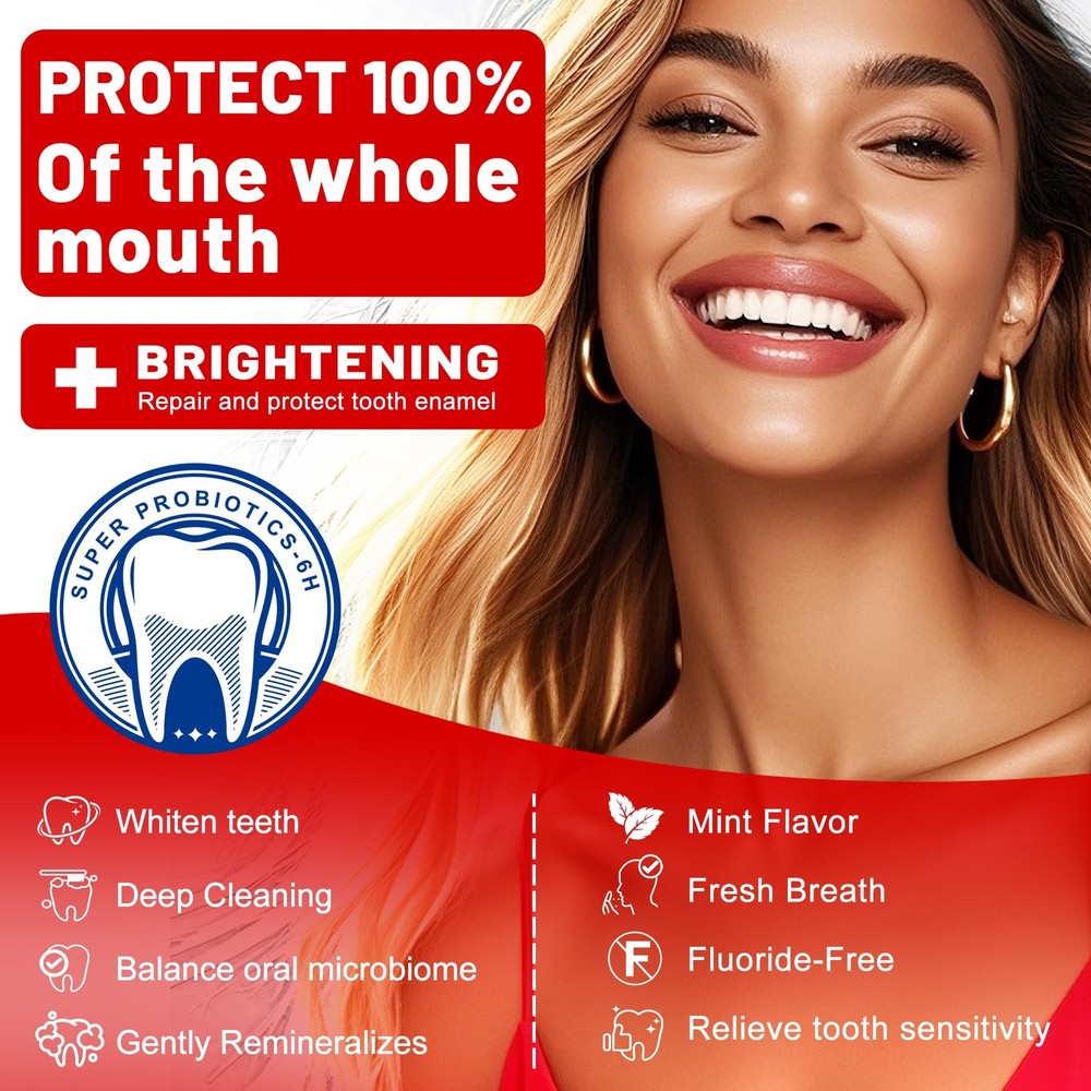 2 PackSP-6 Hydroxyapatite Toothpaste, SP-6 Probiotic Whitening Toothpaste,6 Prob
