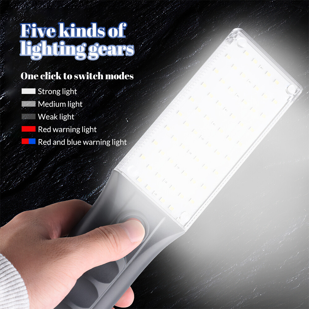 2PCS Rechargeable Work Light Portable LED Magnetic Flashlight & Hanging Hook