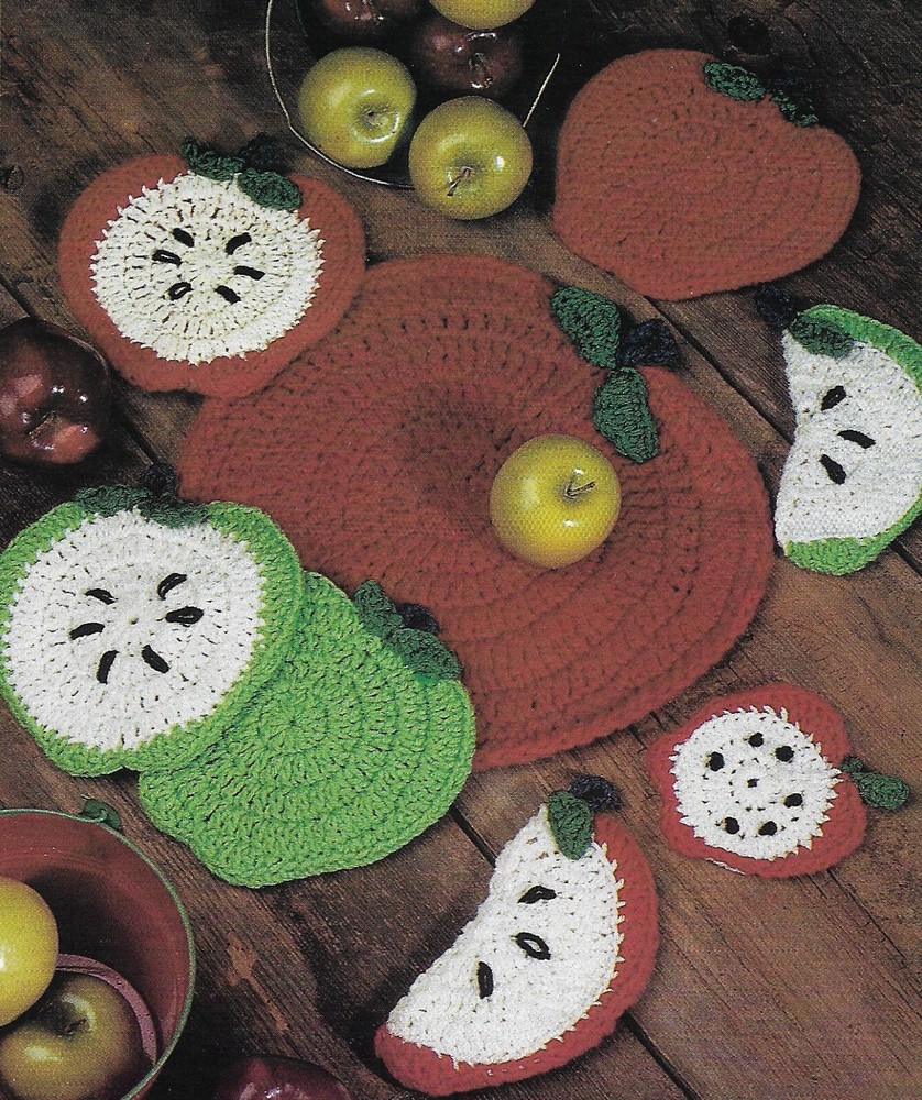 Apple Kitchen Set crochet pattern instructions