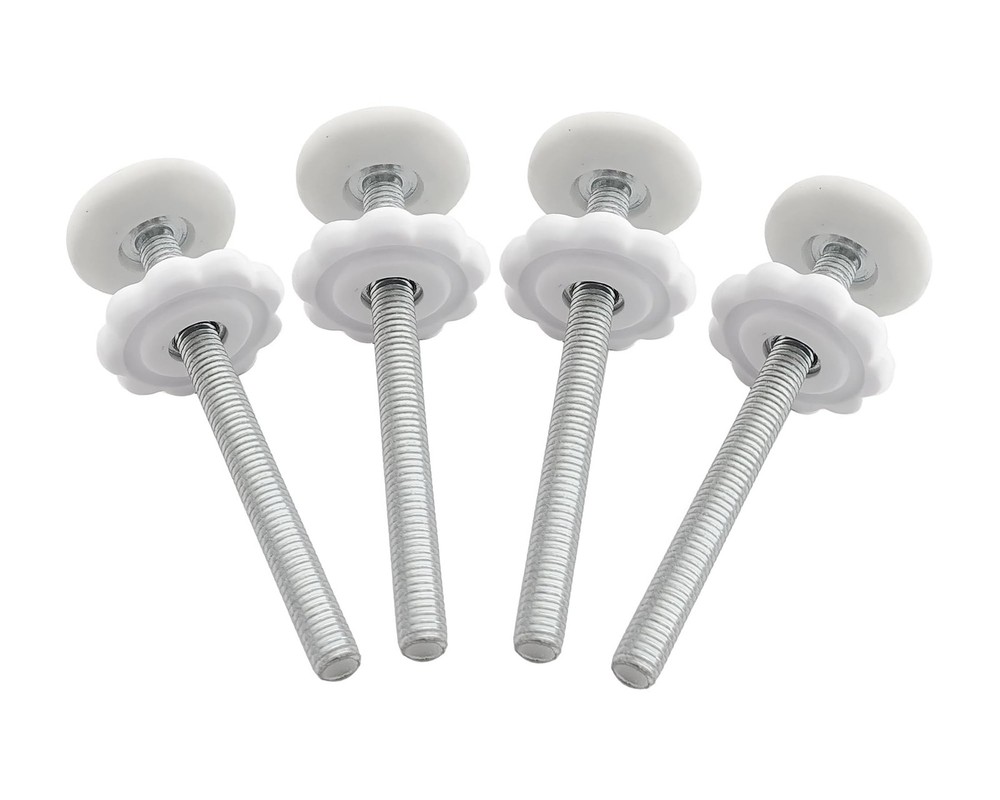 4 Pack Baby Gate Threaded Spindle Rod 8MM(M8), Replacement Screw 90MM, White