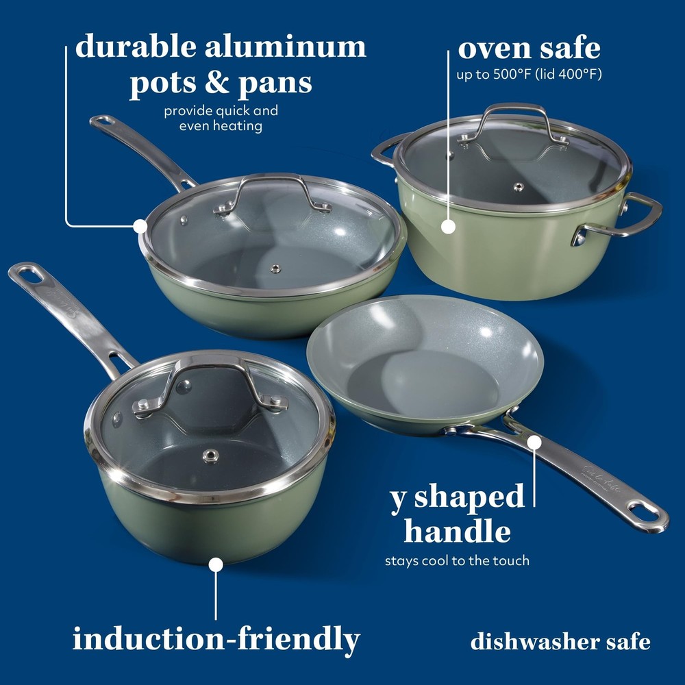 Sur La Table Kitchen Essentials 10 Piece PFA Free Non-Toxic Titanium Ceramic ...