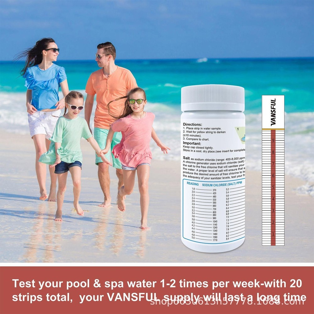 10x Salt Test Strips - Multi-Purpose Swimming Pool Saltwater Detection Strips