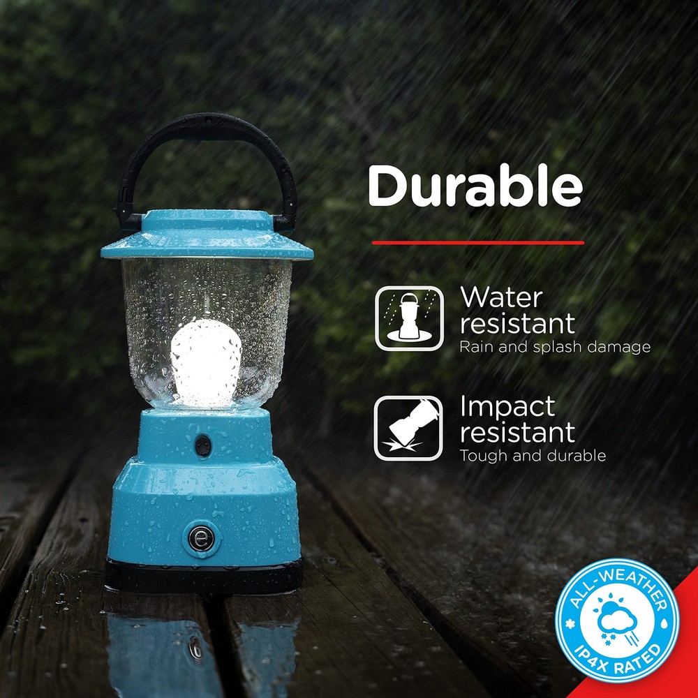 Enbrighten LED Large Camping Lantern, Battery Lantern USB, Teal