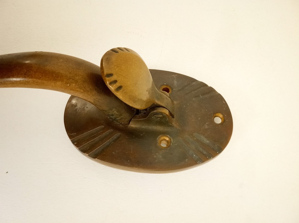 Vintage art deco brass door handle pull handle nice original patina