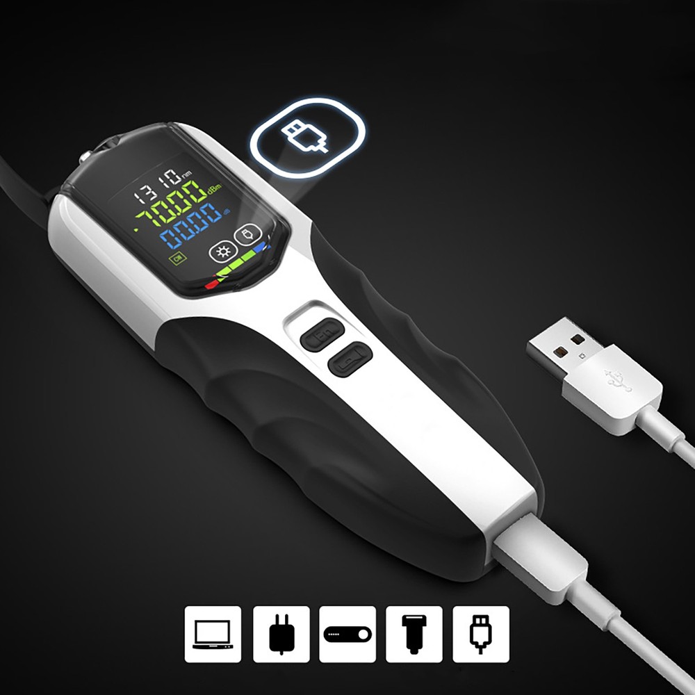 Mini Optical Power Meter ‑50~+26dBm Handheld Fiber Optic Cable Tester Tool
