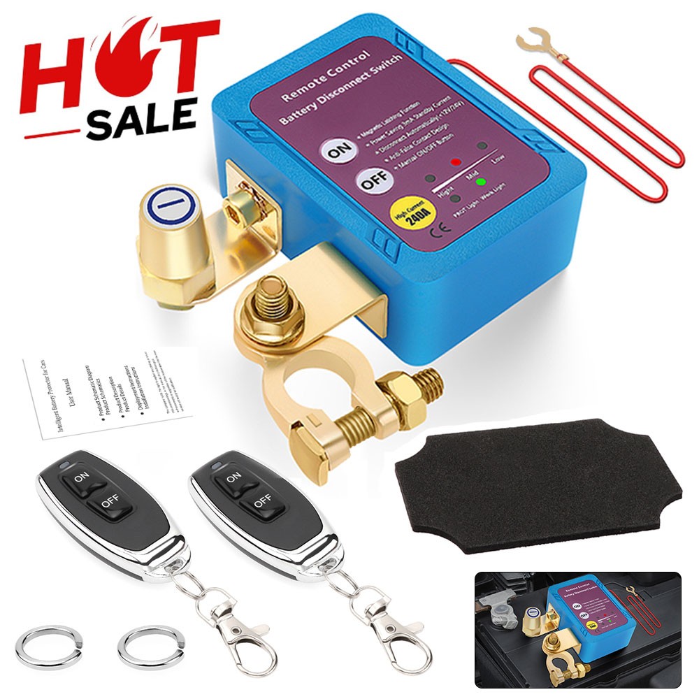 Car Battery Disconnect Switch Remote Control Power Kill Master Isolator Cut Off/