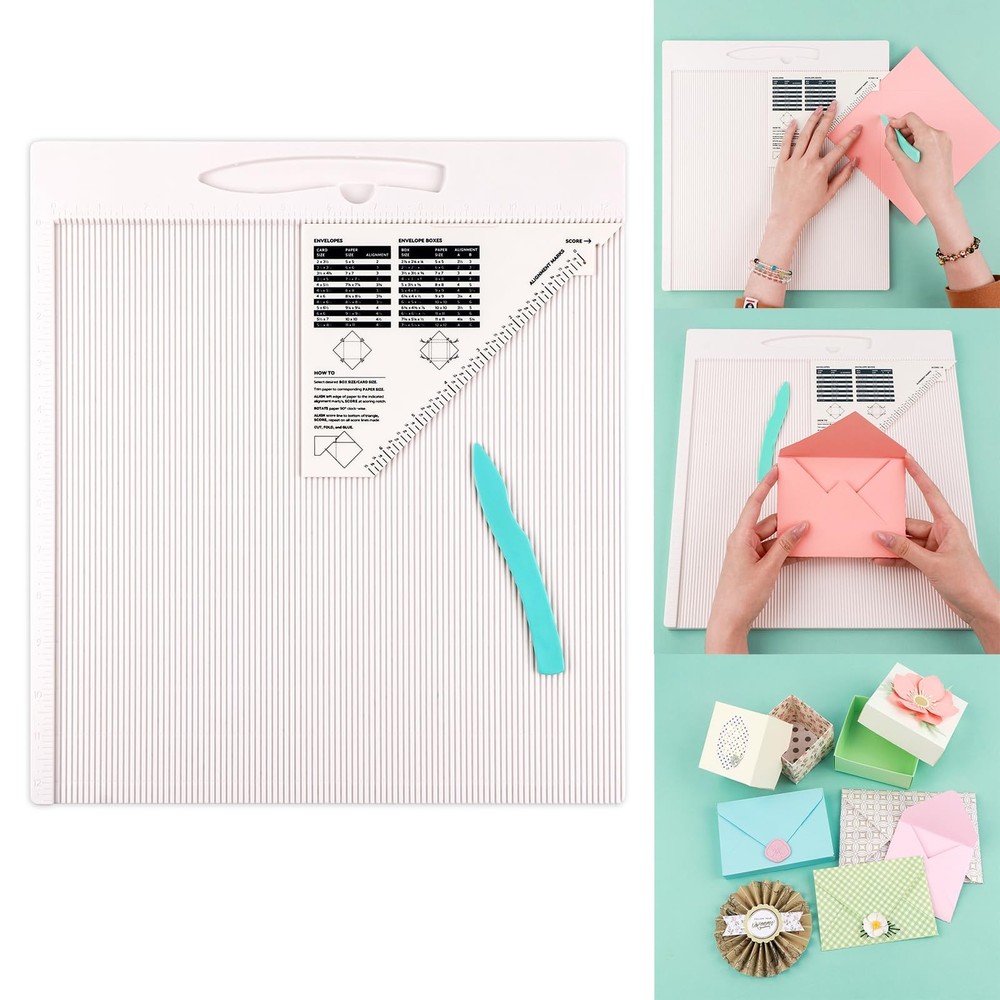 12x12" Scoring Board for Making Envelopes,Envelope Boxes&Gift Boxes–Large Mul...