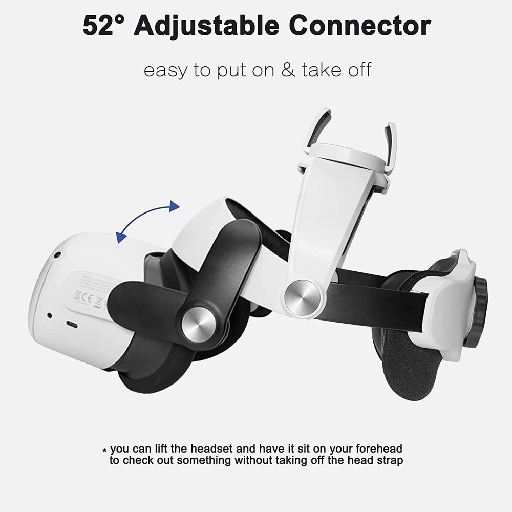 Unido VQ2 Ergonomic Head Strap for Oculus Quest 2 VR Adjustable Battery Bracket