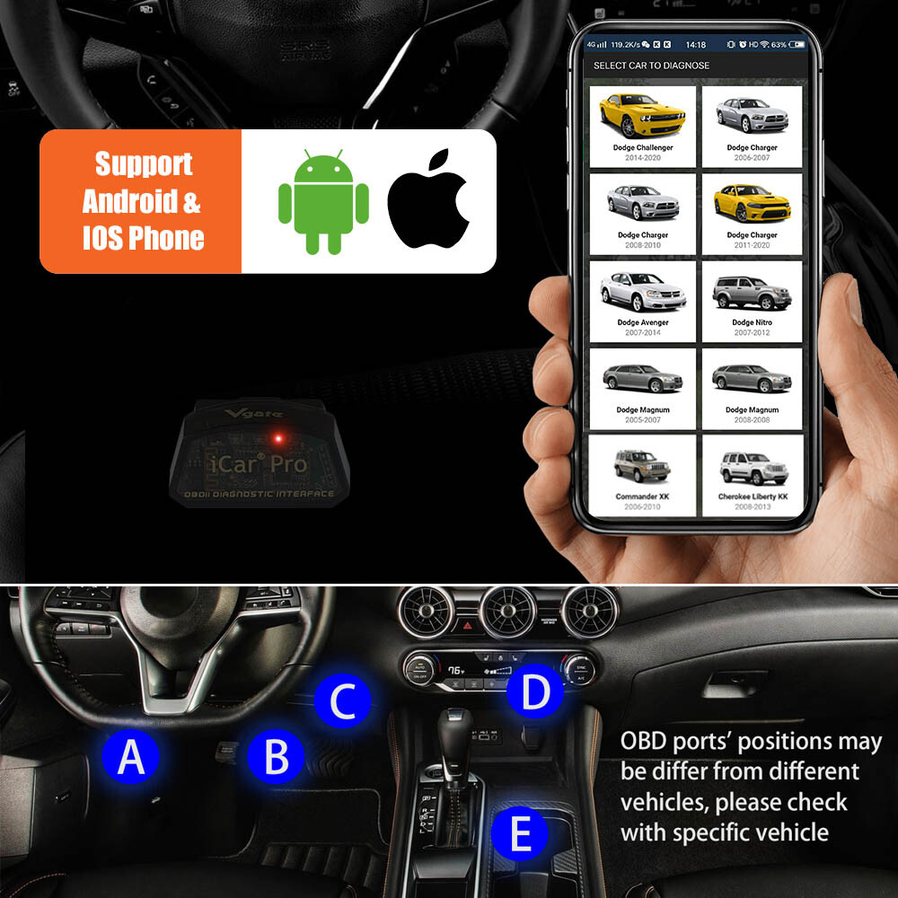 OBDⅡ Scanner Vgate iCar Pro 4.0 BIMMERCODE Coding iPad Android Code Reader