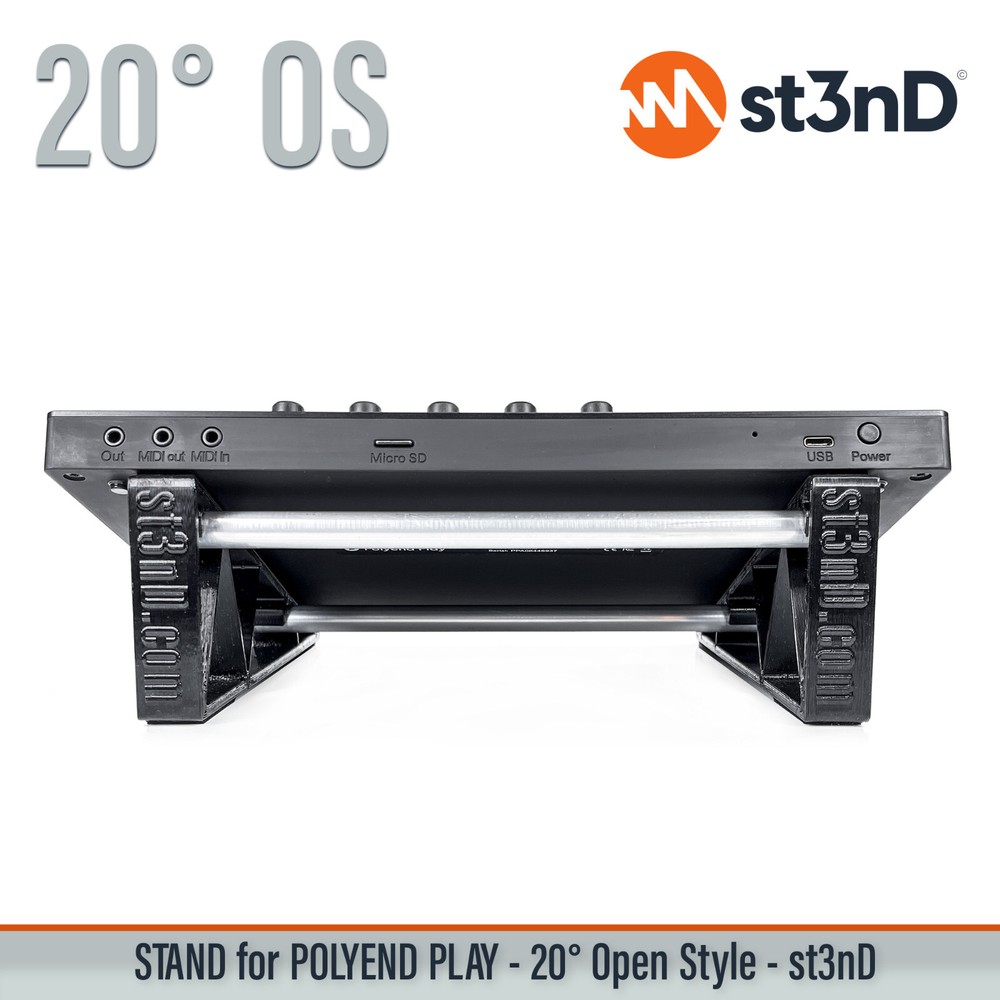 STAND for POLYEND PLAY - 20° Open Style stand with Rubber Pads - 3D Printed