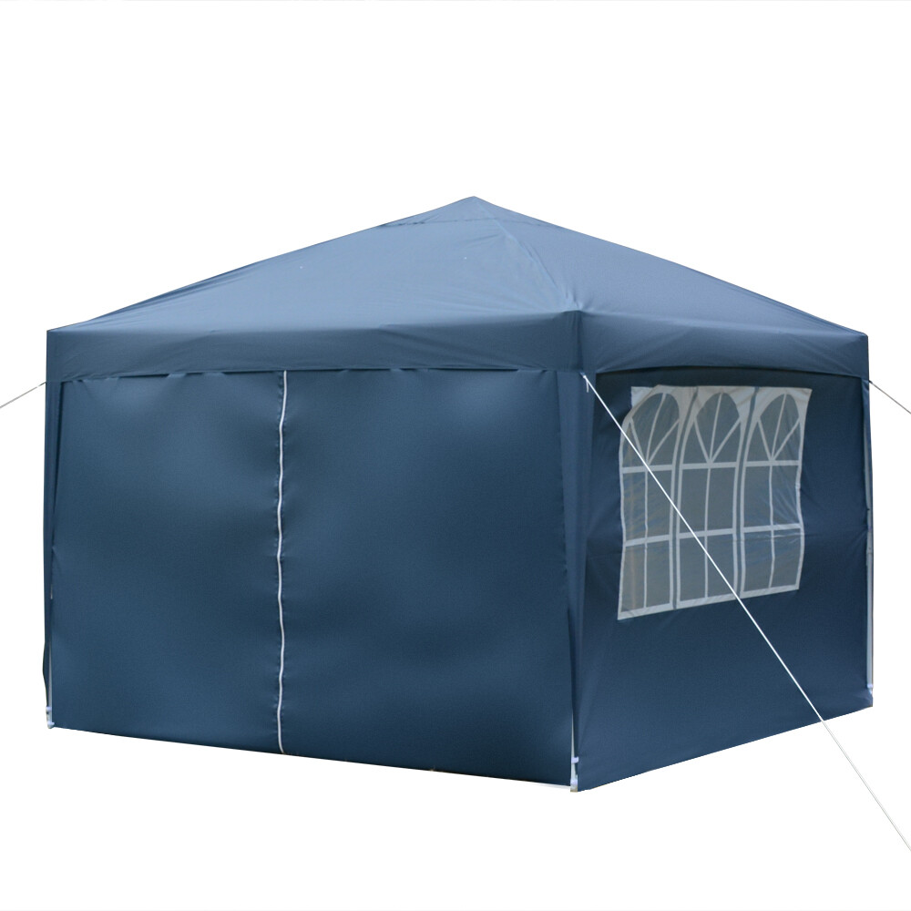 3 x3m Two Doors & Two Windows Practical Waterproof Right-Angle Folding Tent Blue