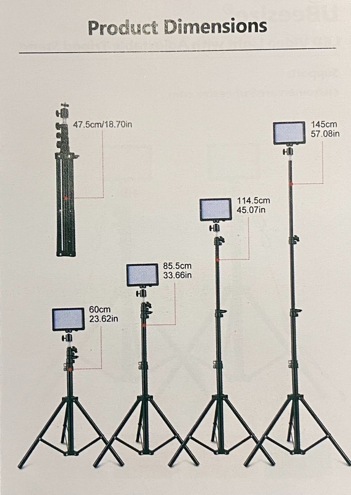 LED Video Light Kit, 2 Pcs Dimmable Continuous Portable Photography