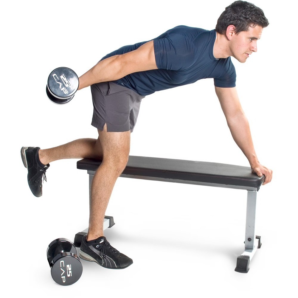 Strength Flat Utility Weight Bench (600 lb Weight Capacity), Gray