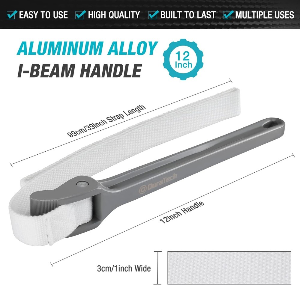 DURATECH Strap Wrench Inch Handle Adjustable Nylon