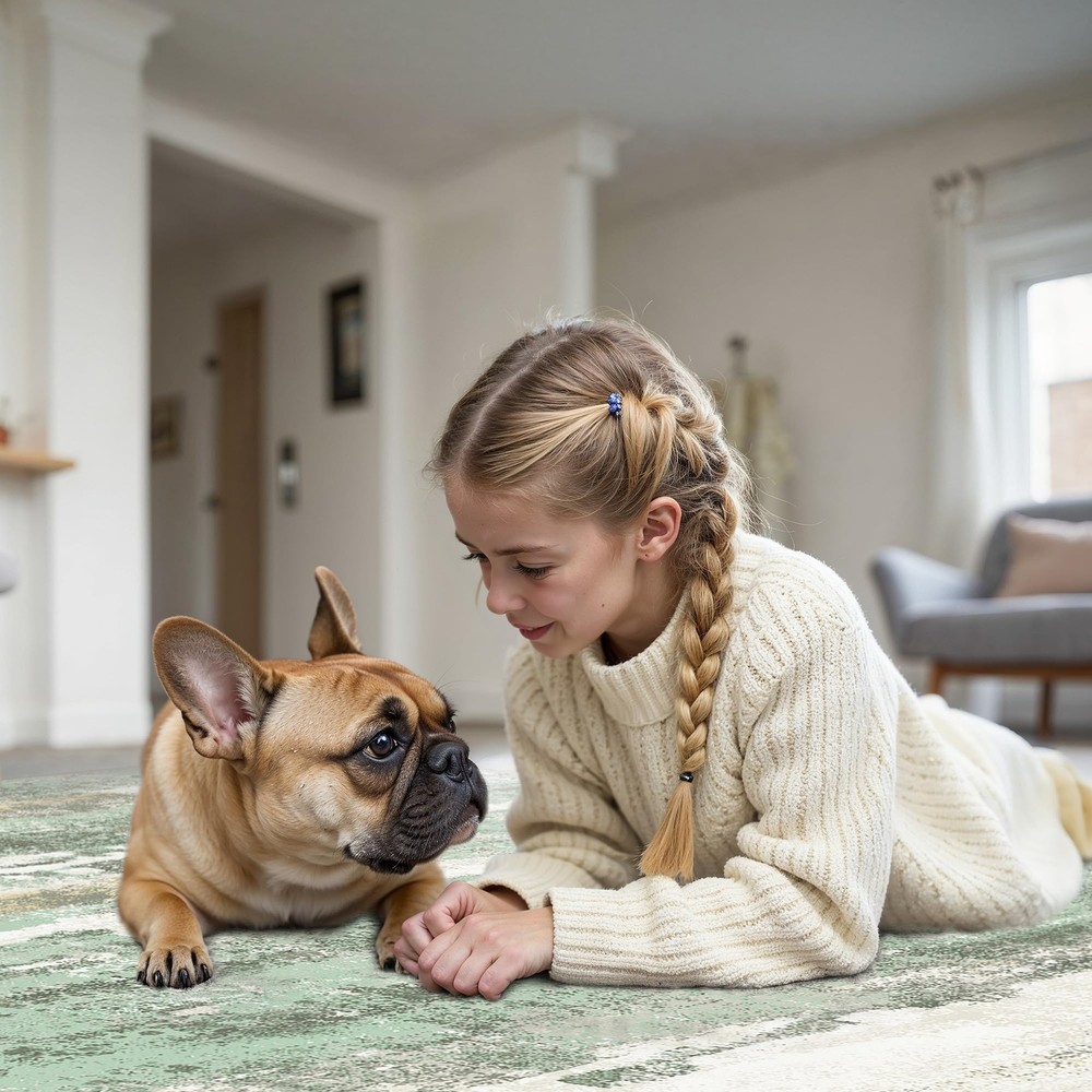 BEIMO Runner Rug for Hallway 2' x 12' (Rectangular), Light Green/Cream